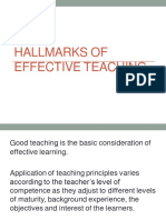 Hallmarks Effective Teaching Nursing