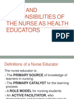 Nurse Educator Roles and Patient Teaching