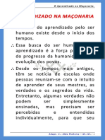 O Aprendizado Na Maçonaria