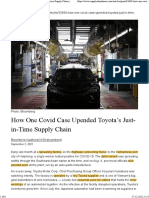 How One Covid Case Upended Toyota's Just-in-Time Supply Chain