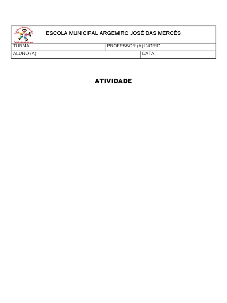 Atividade classe 1 e 2 ano pdf