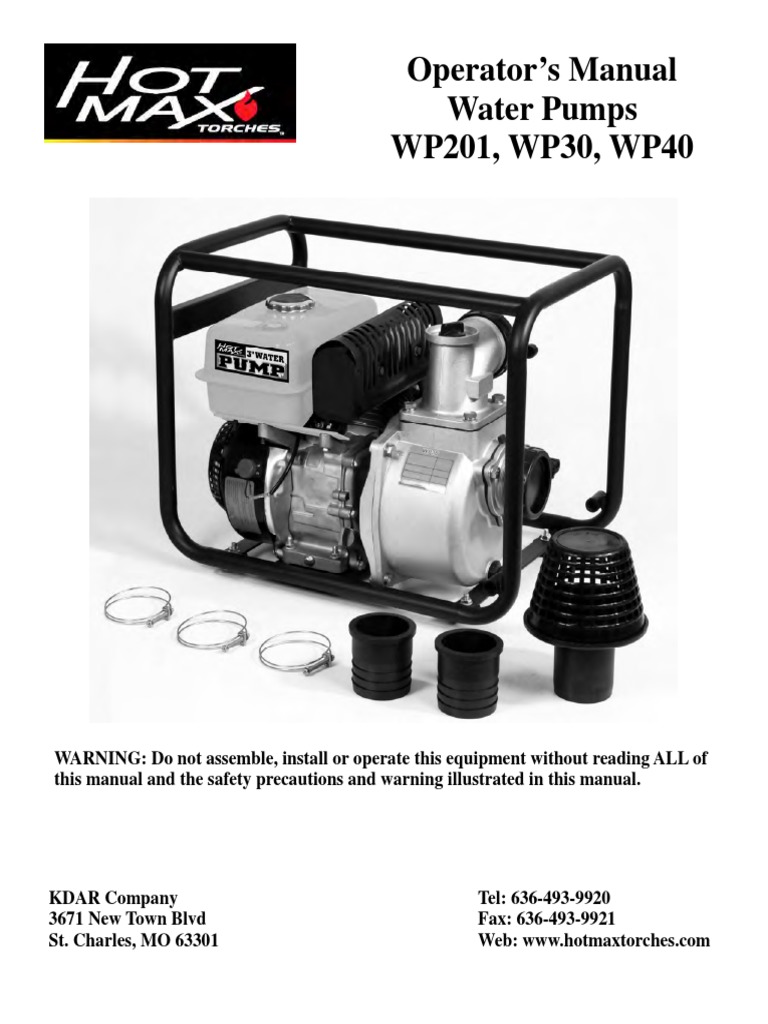 WP201, WP30, WP40 Water Pump Manual | PDF | Gasoline | Pump