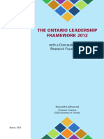 The Ontario Leadership Framework - With A Discussion of The Research Foundations