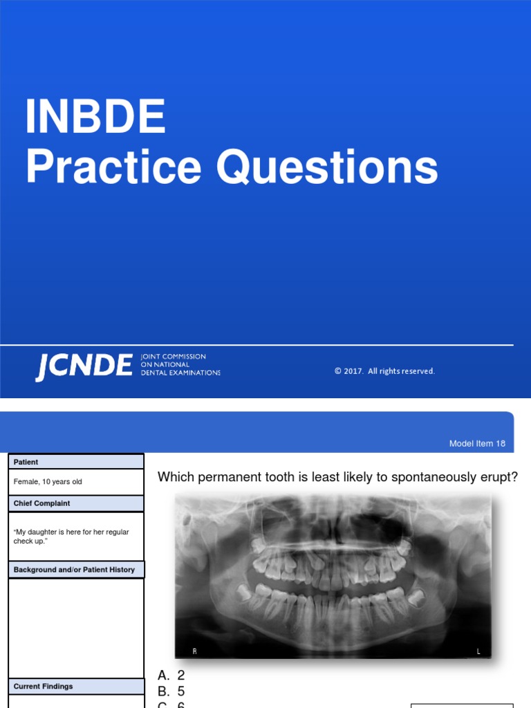 INBDE - Practice Questions | PDF | Bleeding | Dental Implant