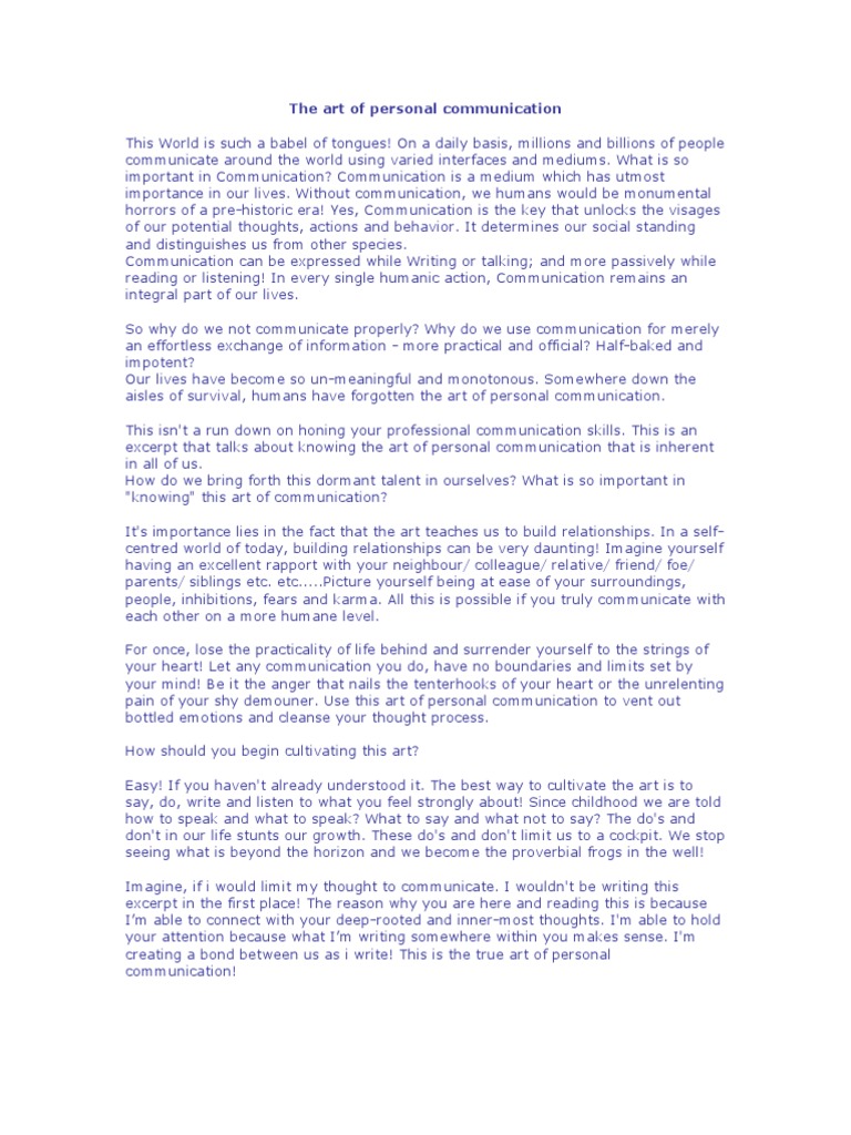 Reviving Personal Communication Skills | PDF | Anger | Cognitive Science
