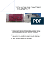 Limpieza de Vidrios y Lona Biblioteca UTA PDF