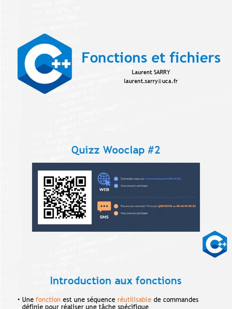 (C++) 02 - Fonctions Et Fichiers | PDF | Génie logiciel | Informatique