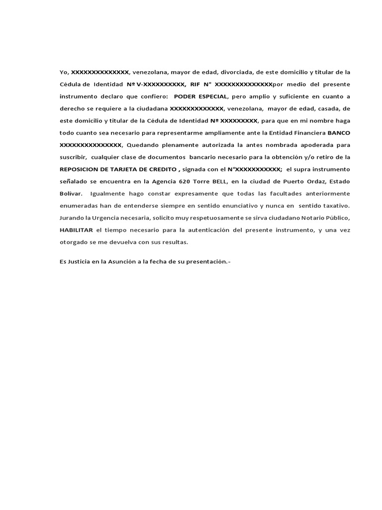 Poder Especial Bancario | PDF