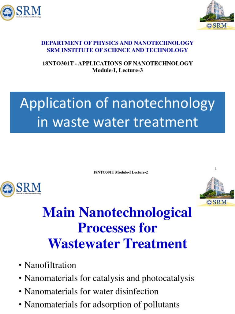Application of Nanotechnology in Waste Water Treatment | PDF ...