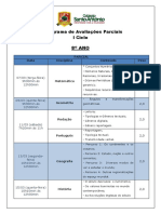 Cronograma Conteudos Parcial 8º Ano - Ciclo I