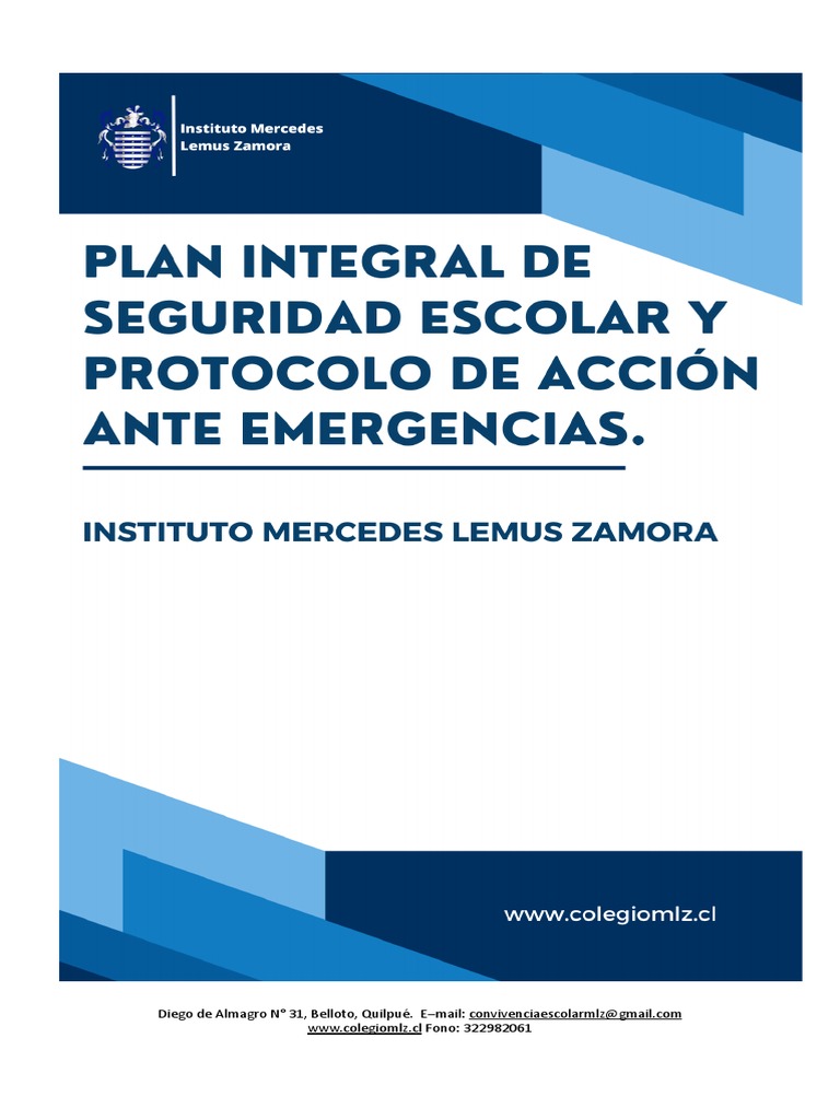 Plan Integral de Seguridad Escolar 2021 | PDF | Emergencia | Peligros