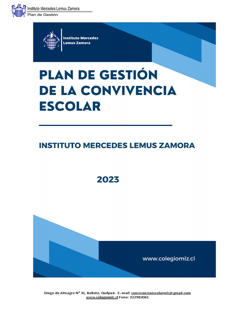 Plan de Gestión Convivencia Escolar 2022 | PDF | Abuso infantil | Violencia