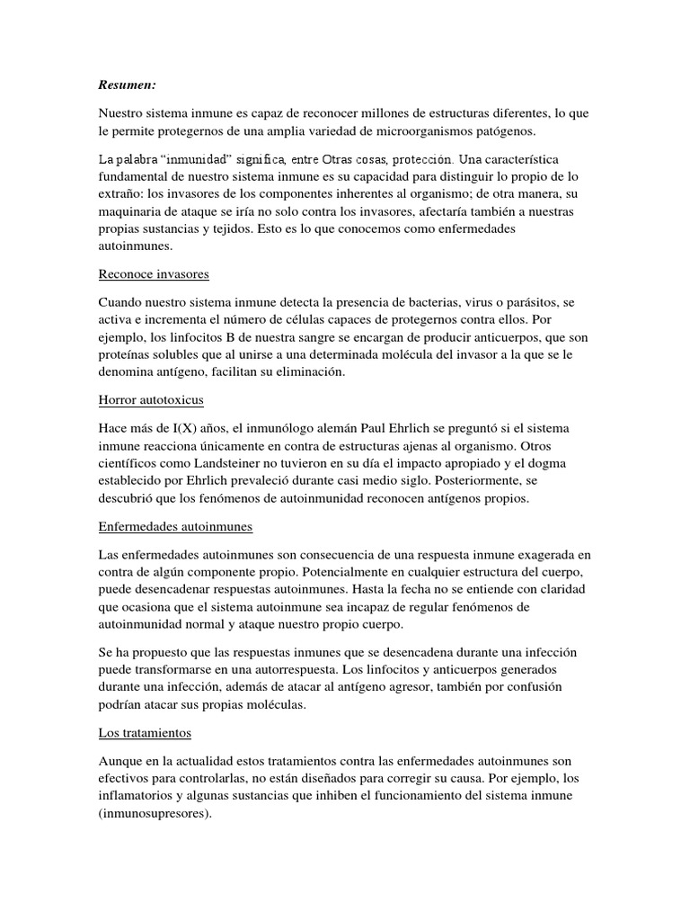 Sistema Inmune PDF | PDF | Sistema inmune | Enfermedad autoinmune