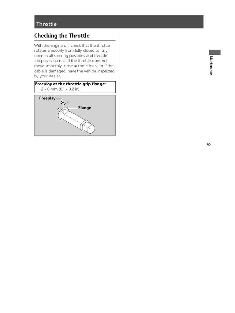 Throttle Inspection for Honda Dio 110 | PDF