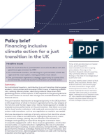 Financing Inclusive Climate Action For A Just Transition in The UK - POLICY BRIEF - 8PP