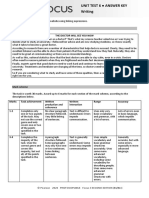 Focus3 2E Unit Test Writing Unit6 ANSWERS PDF