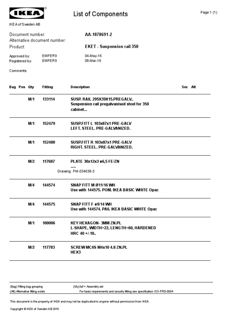 list-of-components-document-number-alternative-document-number