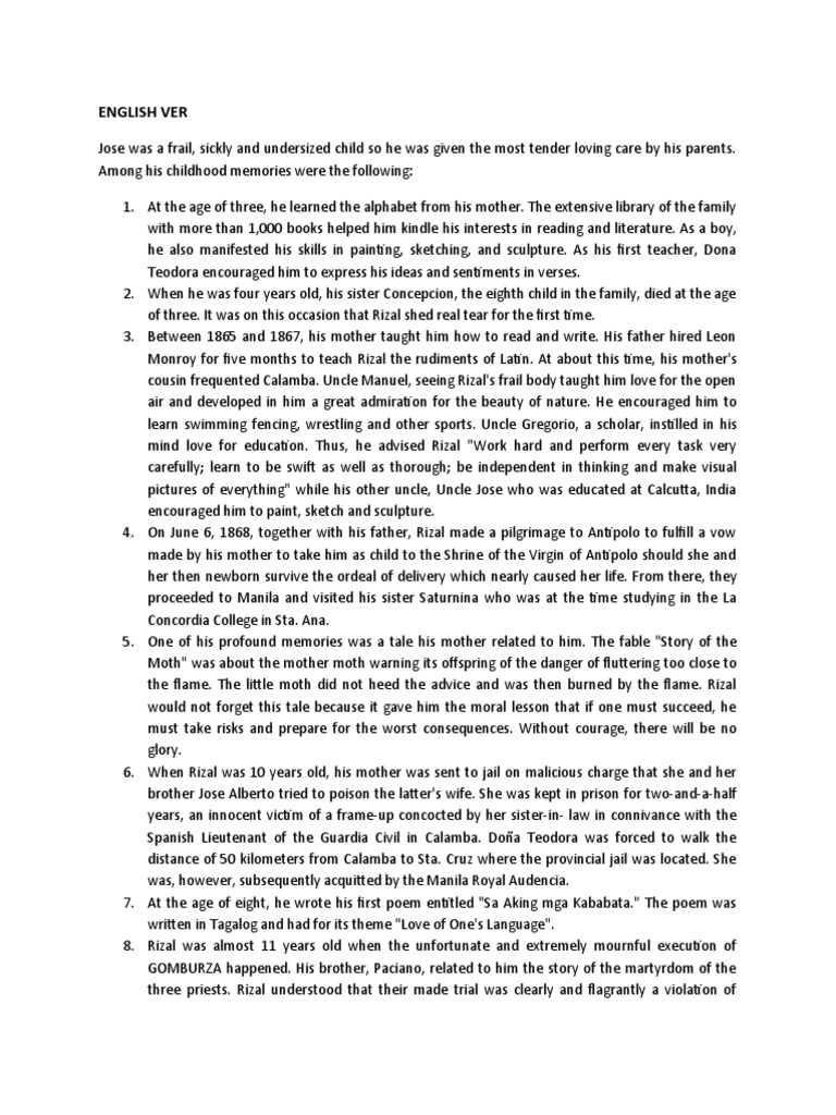 Rizal Script | PDF | Philippines