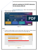 PG Admission User Manual for SPOT Process 2021-22