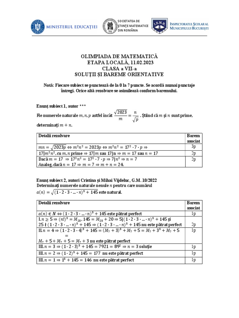 Bareme cls7 2023 Onm | PDF
