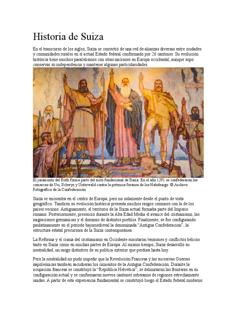 Historia de Suiza PDF Suiza Europa