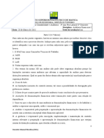 Primeiro Teste Auditoria Financeira VARIANTE A