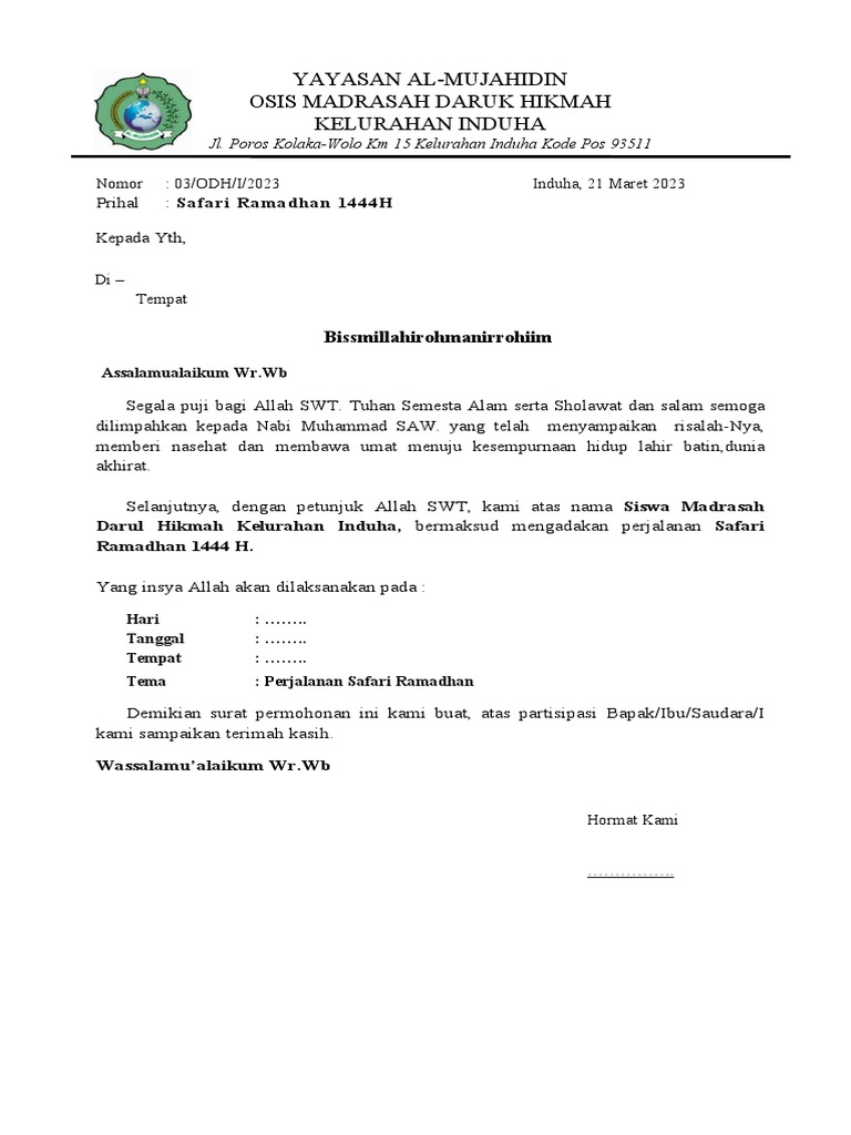 Undangan Safari Ramadhan | PDF