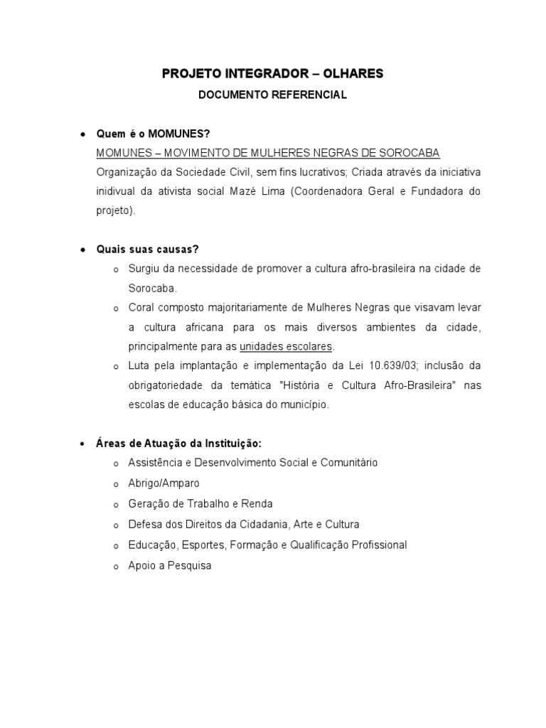 Projeto Integrador | PDF | Pré-escola
