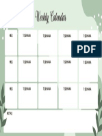 Green Creative Weekly Calendar PDF