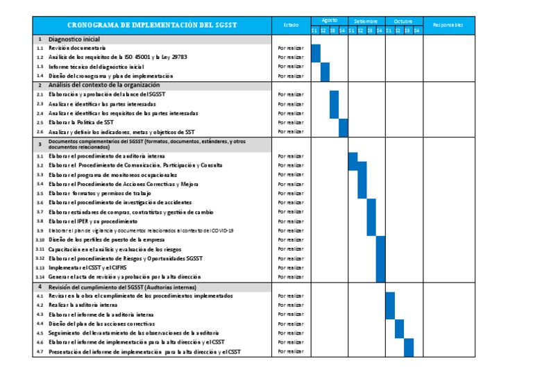 Cronograma de Implementación Del SGSST | PDF