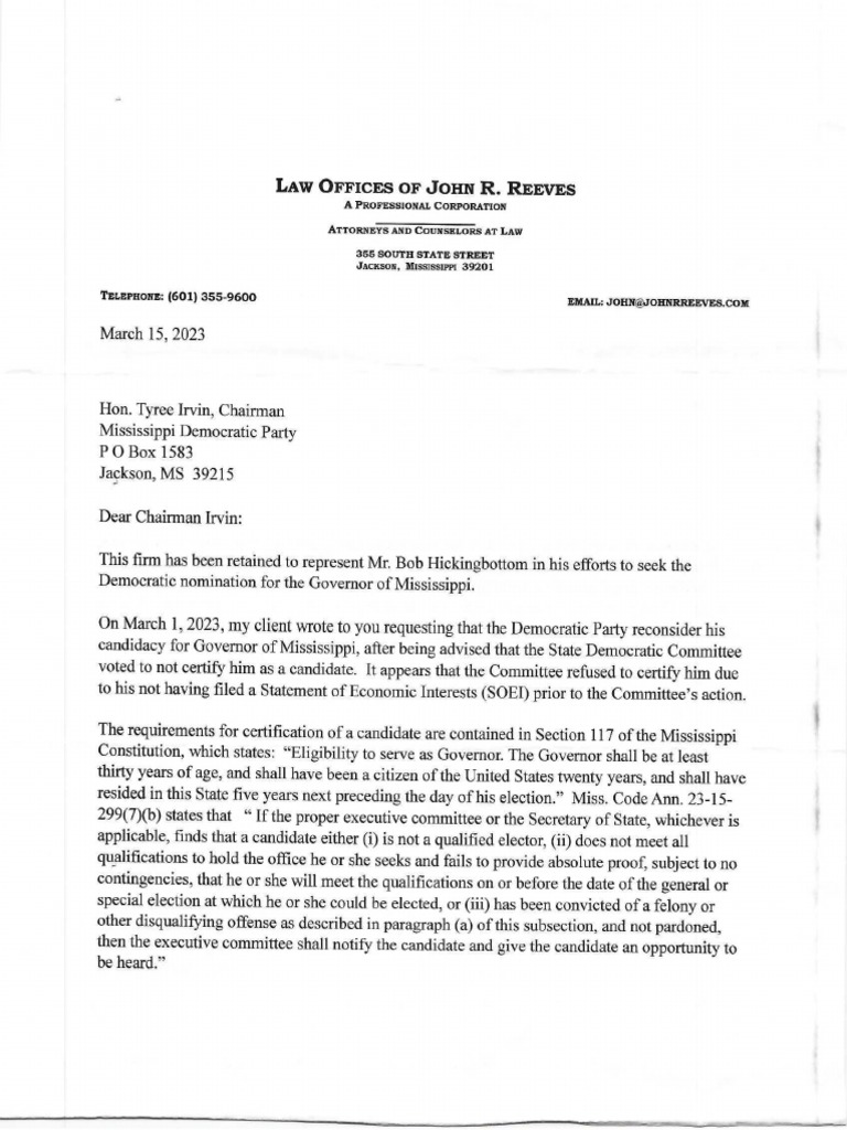 Reeves Letter | PDF