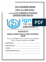 Synopsis Template IGNOU - MMPP001