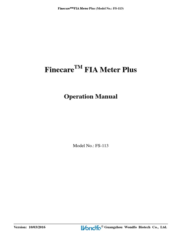 Finecare Fia Meter Plus PDF | PDF | Computer Network | Ip Address
