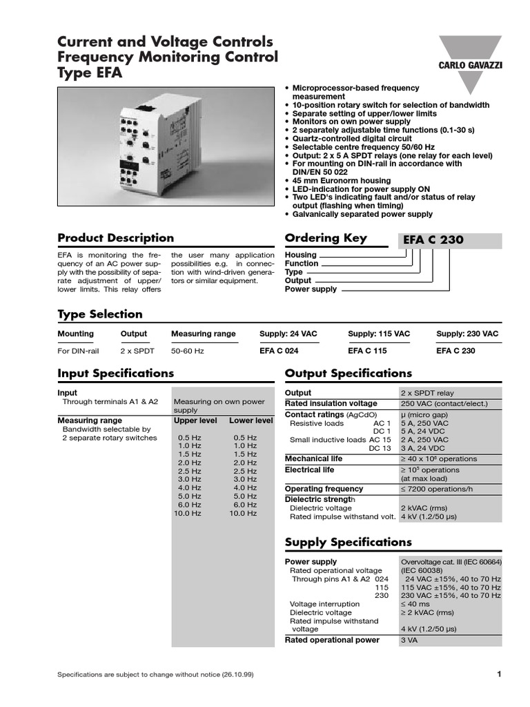 EFAC230 PDF Alternating Current Power Supply