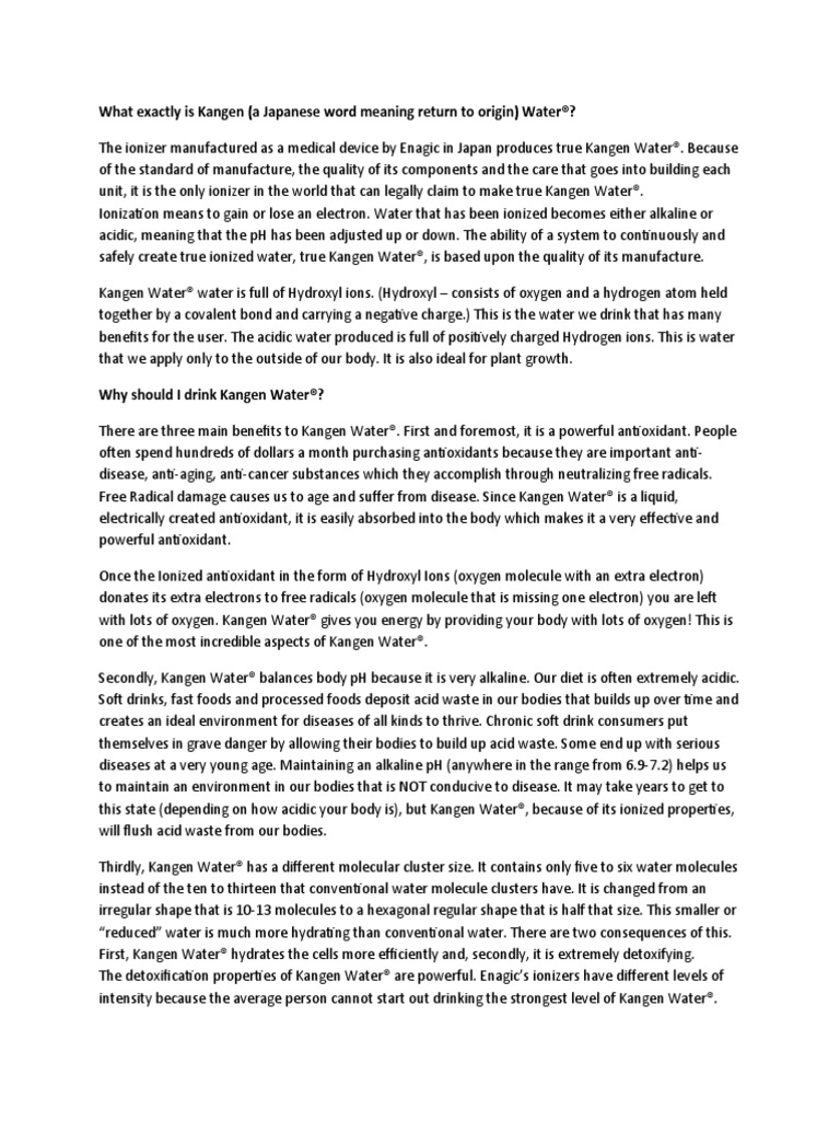 What Exactly Is Kangen PDF Dehydration Ion