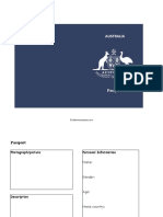 Blank Australia Passport Template