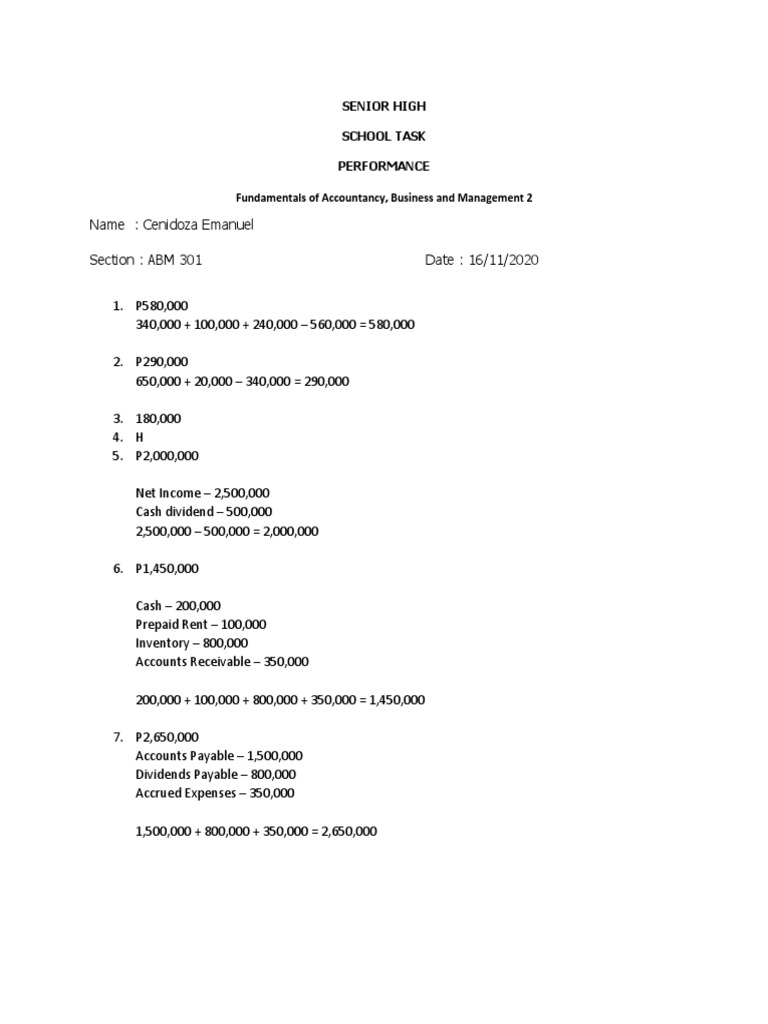 Analysis of Accounting Documents Examining the Financial Performance