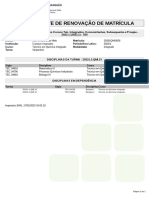 Comprovante de Renovação de Matrícula