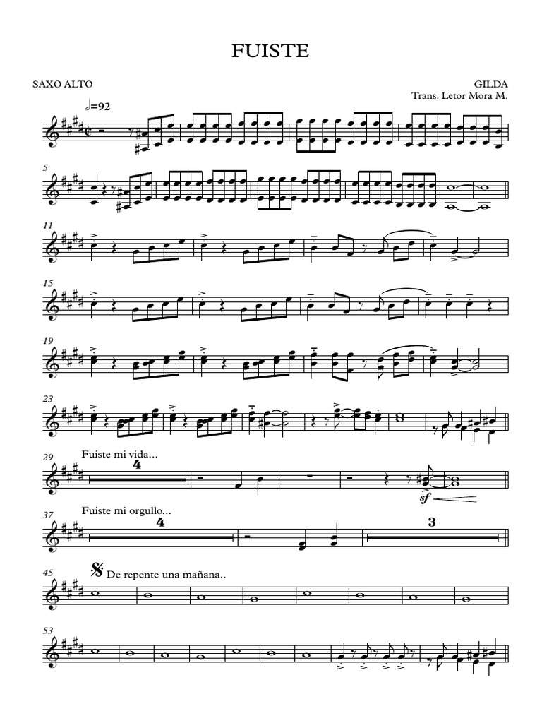 FUISTE (Eb) - Gilda | PDF