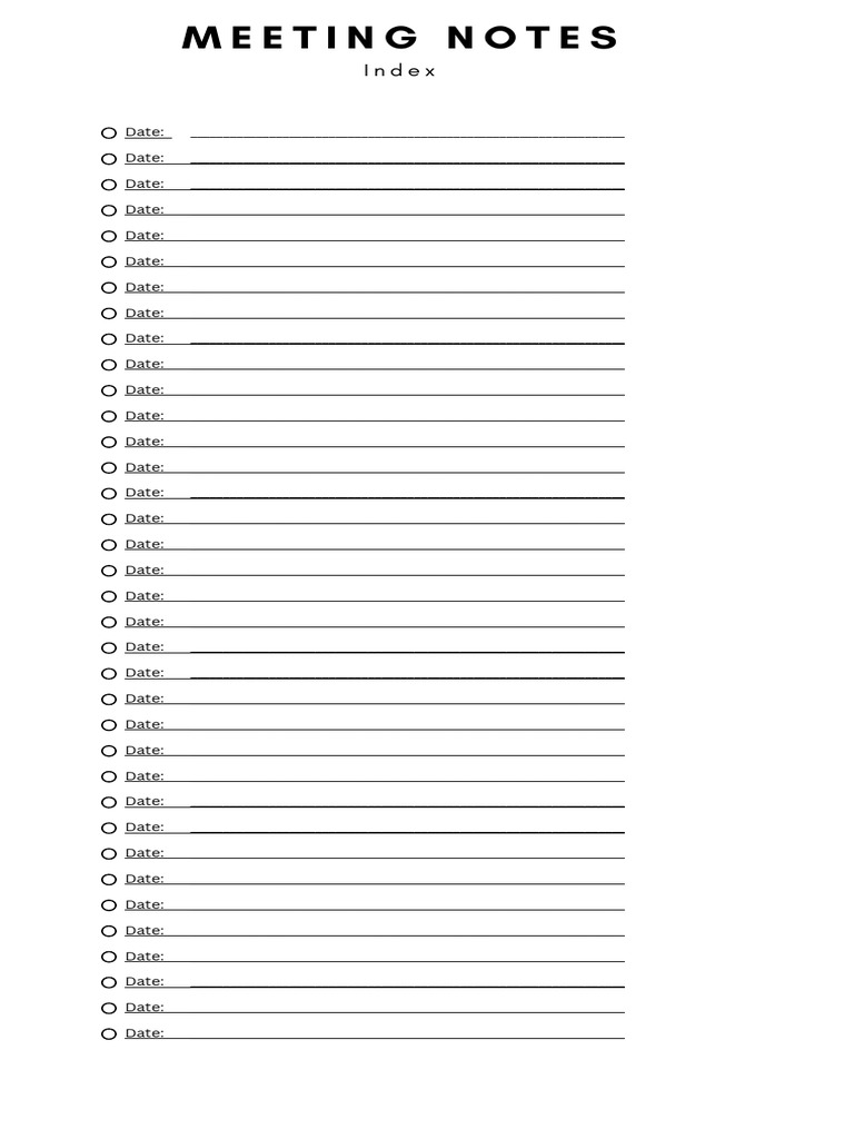 Comprehensive Meeting Notes Template | PDF