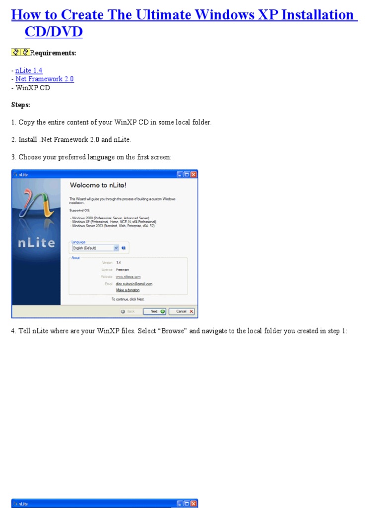 how to make windows xp installation cd