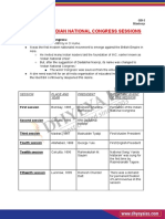 Important Indian National Congress Sessions Daily Current Affair in English For UPSC IAS and State PSC Examinations - WWW - Dhyeyaias.com - PDF