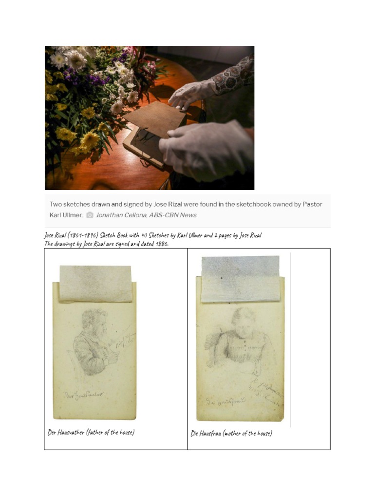 Jose Rizal's Sketchbook Collection | PDF