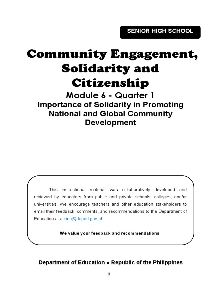Solidarity in Community Development | PDF | Sustainability | Millennium ...