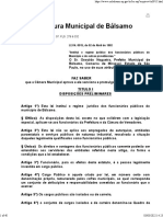 Prefeitura Municipal de Bálsamo: Livro de Registro de Leis N. 07. Fls. 279 À 332