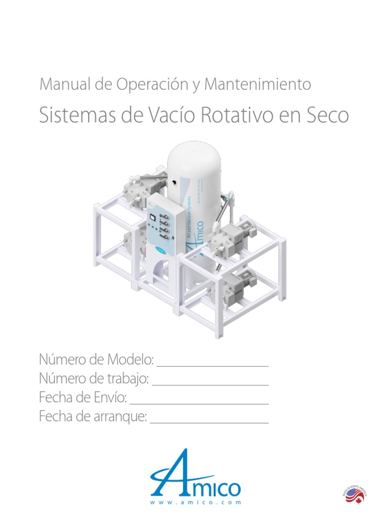 Amico As Dry Rotary Vane Vacuum Systems Manual Es PDF Transformador