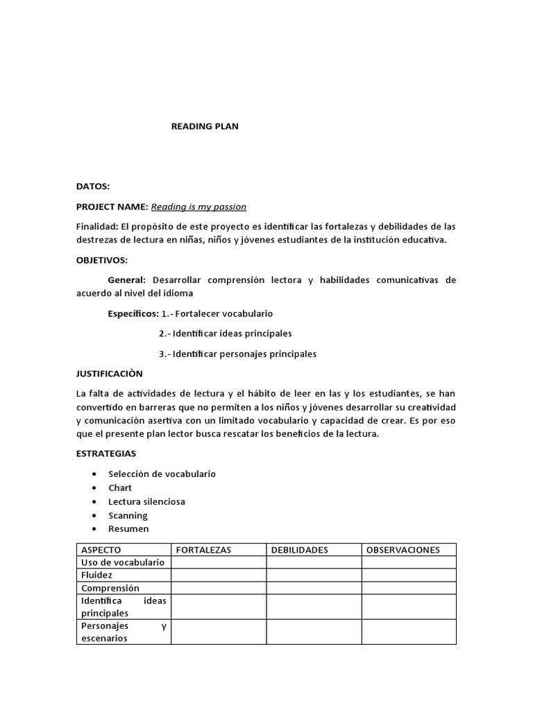 Reading plan pdf