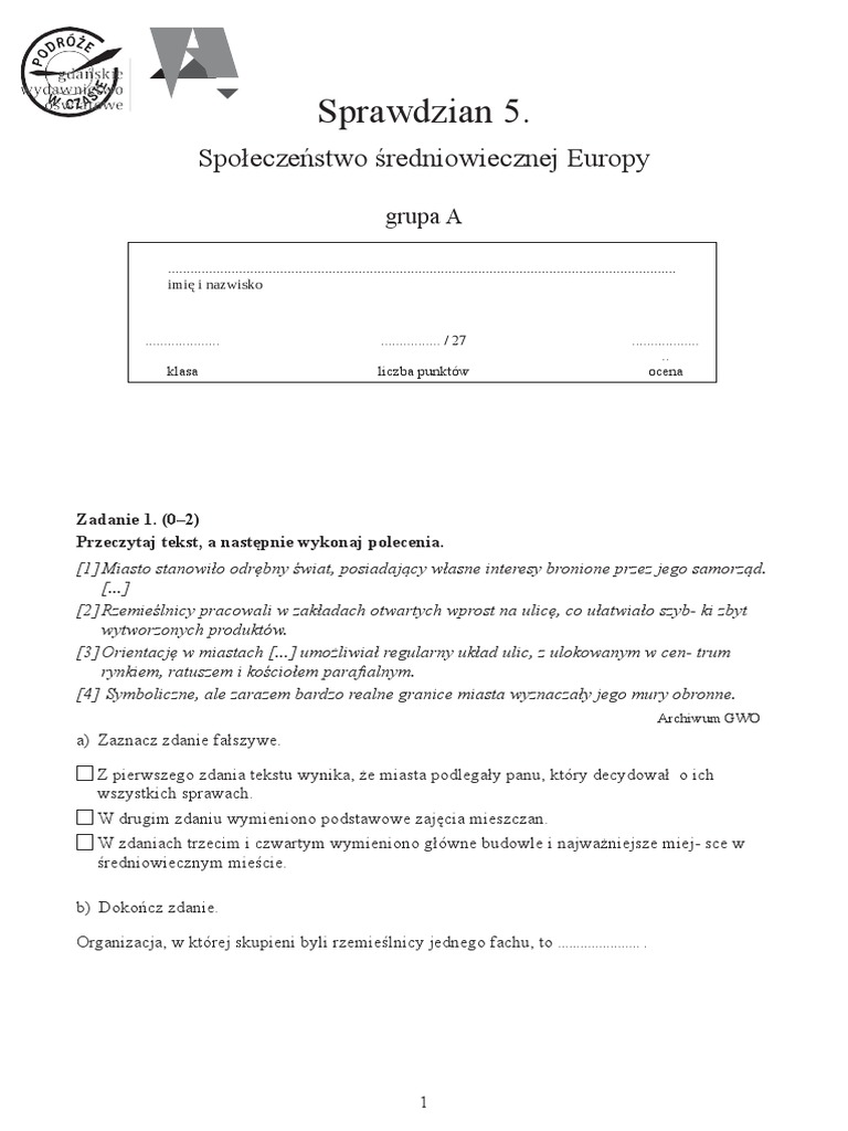SPR 5 Sredniowiecze | PDF