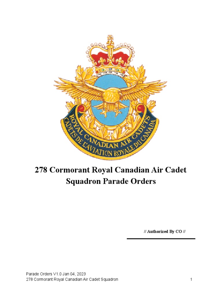 278 Cormorant Air Cadet Parade Orders | PDF | Non Commissioned Officer ...