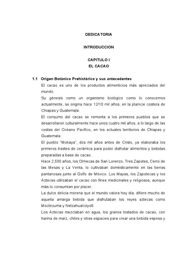 Monografia Cacao Pdf Chocolate Grano De Cacao